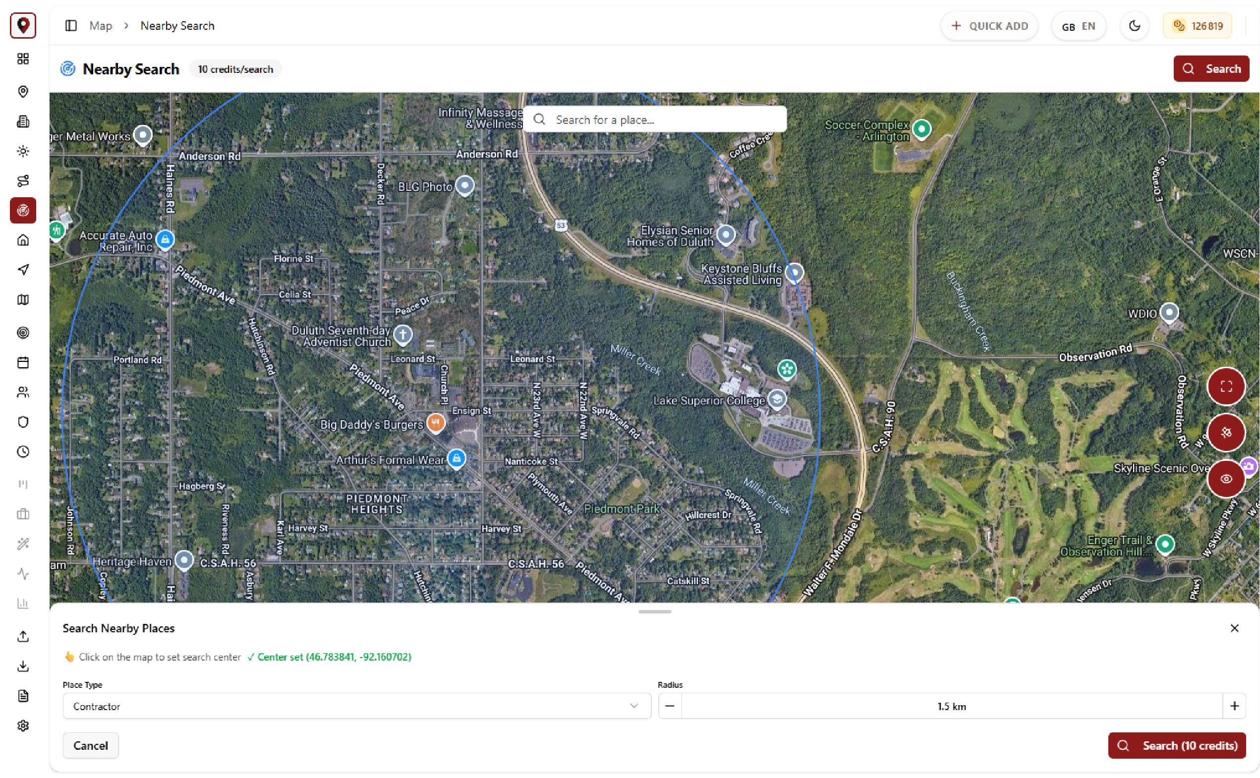 nearby search